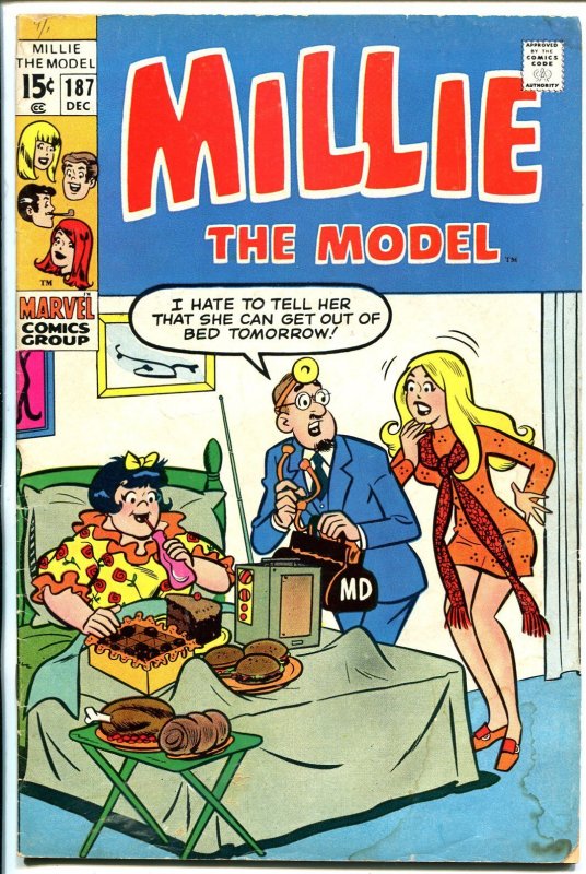 Millie the Model #187 (Marvel Comics, 1970), raw, ungraded comic book — front cover