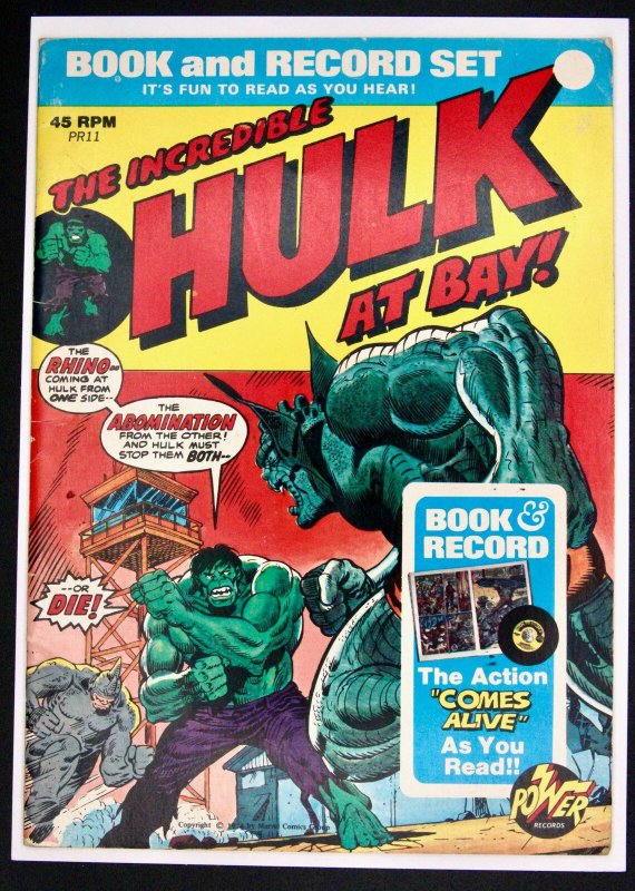 Book and Record Set : The Incredible Hulk at Bay! #PR-11 – Peter Pan Records (19, raw, ungraded comic book — front cover