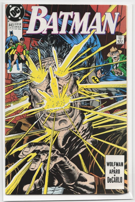 Batman #443 (DC Comics, 1990), raw, ungraded comic book — front cover