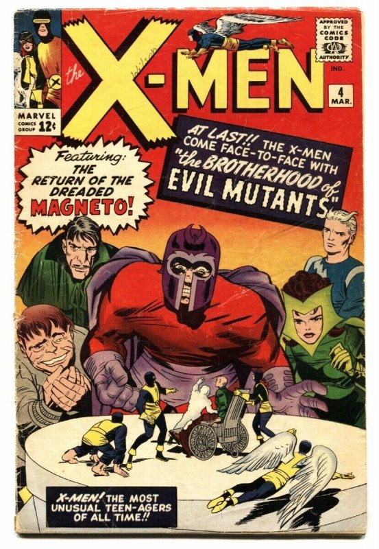 X-Men #4 (Marvel Comics, 1964), raw, ungraded comic book — front cover