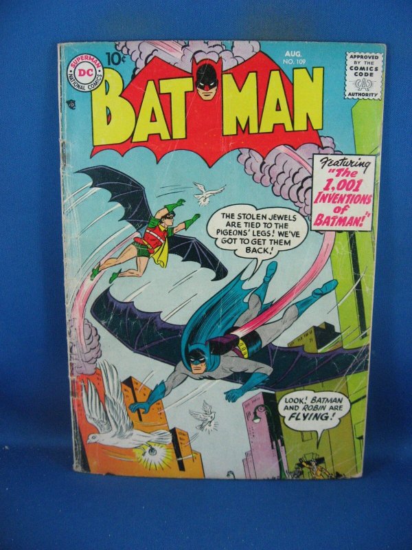 Batman #109 (DC Comics, 1957), raw, ungraded comic book — front cover