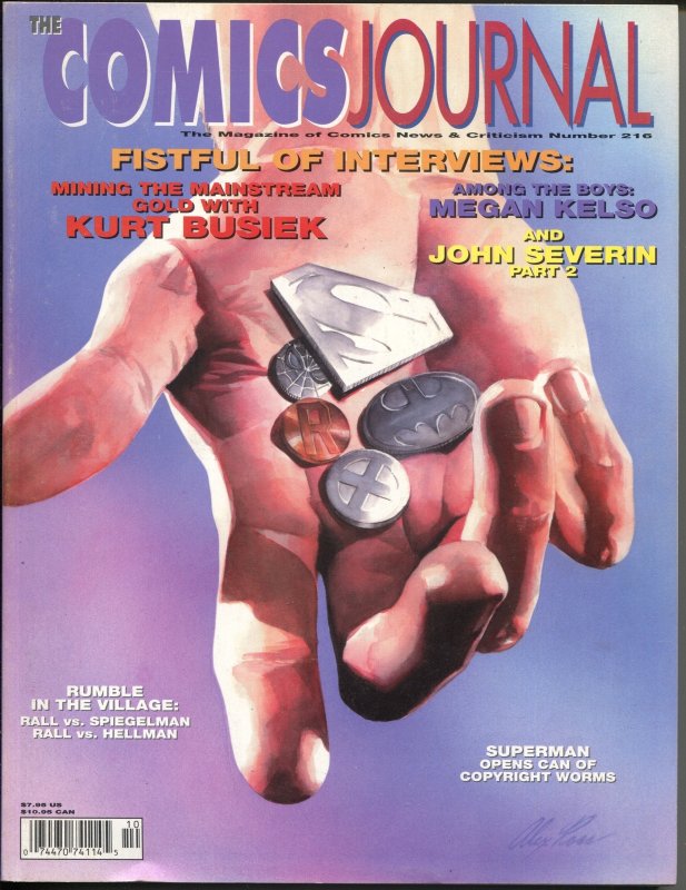 Comics Journal #216 (1999), raw comic book in VF condition — front cover