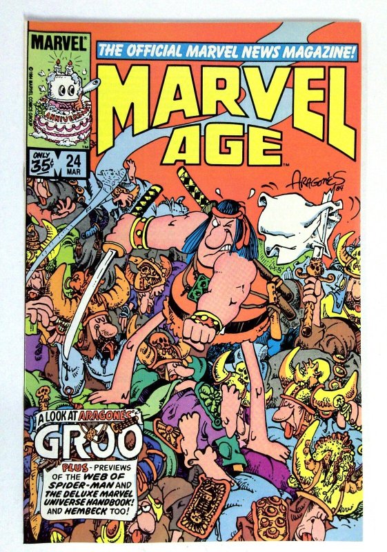 Marvel Age #24 (Marvel Comics, 1984), raw comic book in NM- condition — front cover