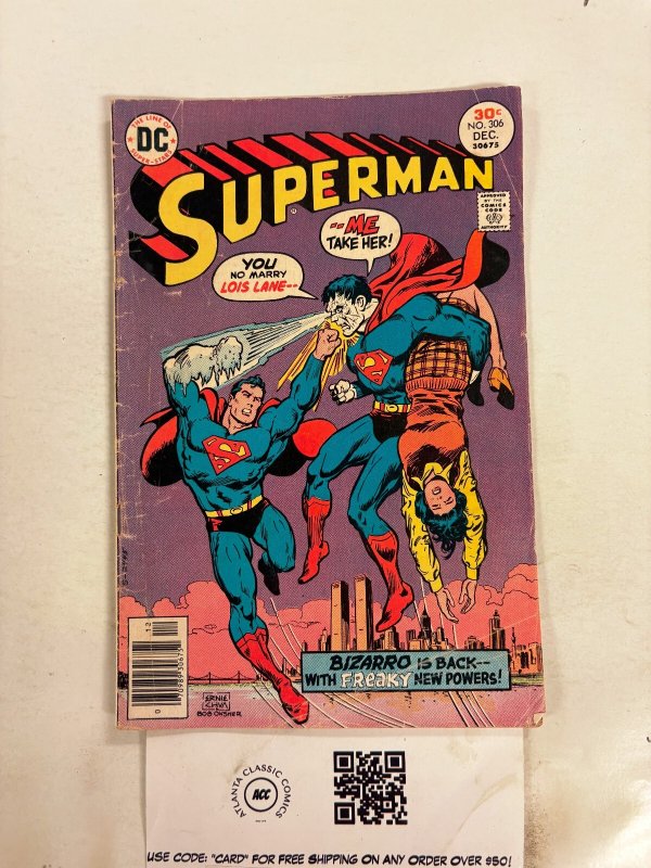Superman #306 (DC Comics), raw comic book in GD condition — front cover