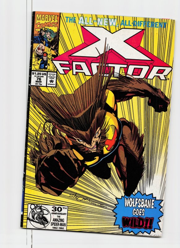 X-Factor #76 (Marvel Comics, 1992), raw, ungraded comic book — front cover