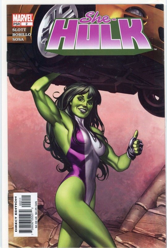 She-Hulk #2 (Marvel Comics, 2004), raw comic book in NM- 9.2 condition — front cover