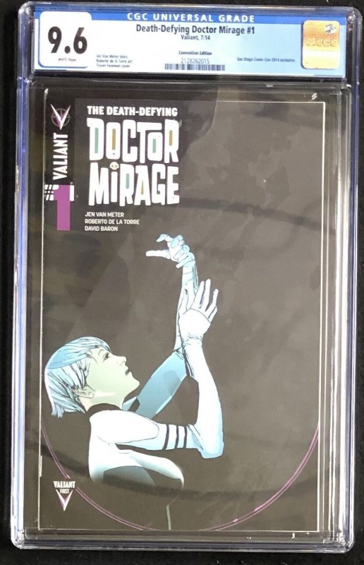 Death-Defying Doctor Mirage #1 (2014), CGC 9.6 graded comic book, Universal Blue label — front cover in its holder