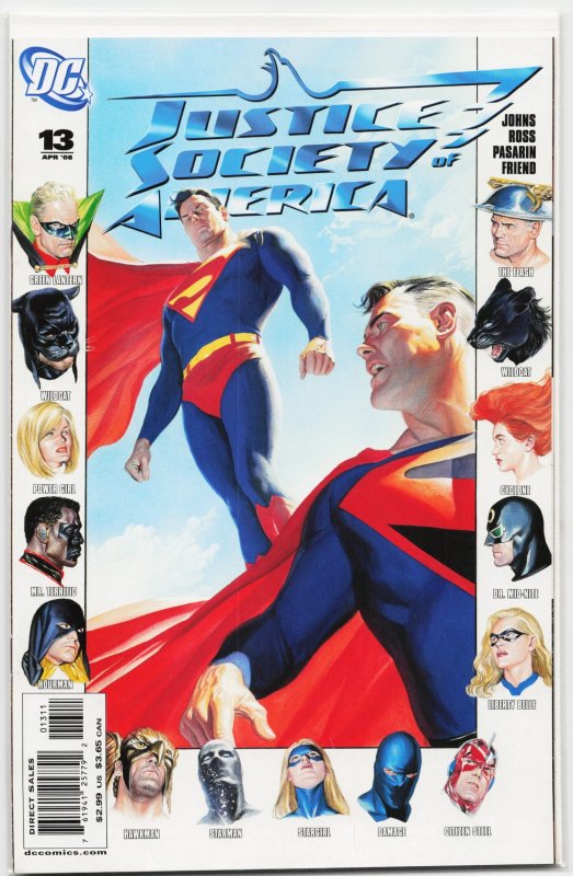 Justice Society of America #13 (DC Comics, 2008), raw, ungraded comic book — front cover