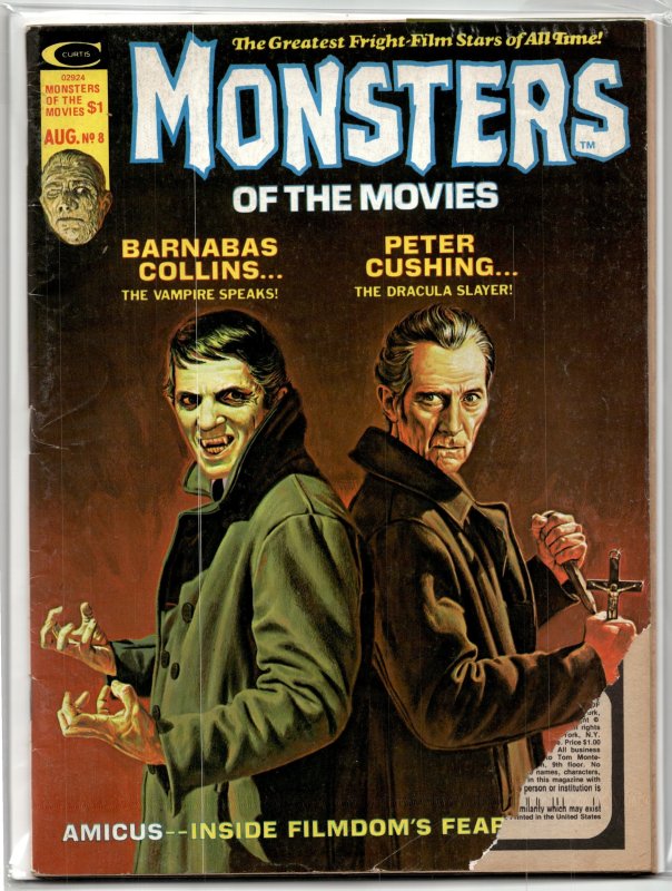 Monsters of the Movies #8 (1975), raw, ungraded comic book — front cover