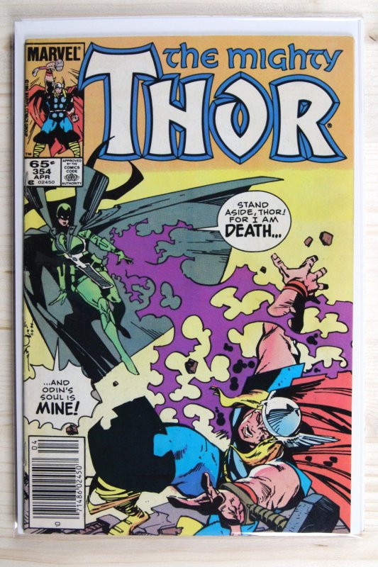 Thor #354 (Marvel Comics, 1985), raw comic book in VF 8.0 condition — front cover