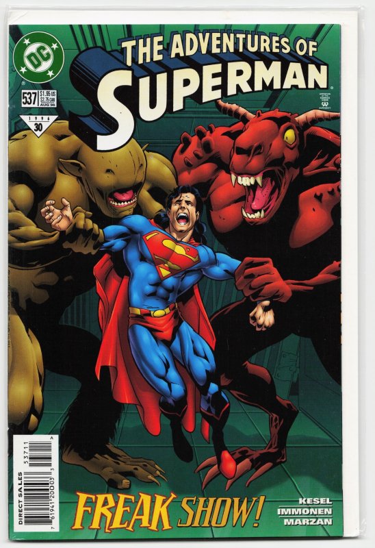 Adventures of Superman #537 (DC Comics, 1996), raw, ungraded comic book — front cover