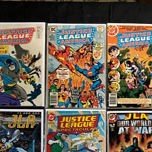 23 Justice League Comic Lot Jla/avengers #1, 1st Superman Shazam Fight Most F-Vf, raw comic book in VF condition — front cover
