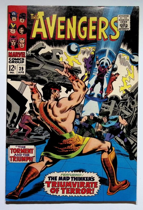 The Avengers #39 (Marvel Comics, 1967), raw, ungraded comic book — front cover