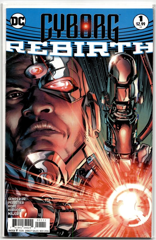 Cyborg: Rebirth (2016) Cyborg (DC Comics, 2016), raw, ungraded comic book — front cover