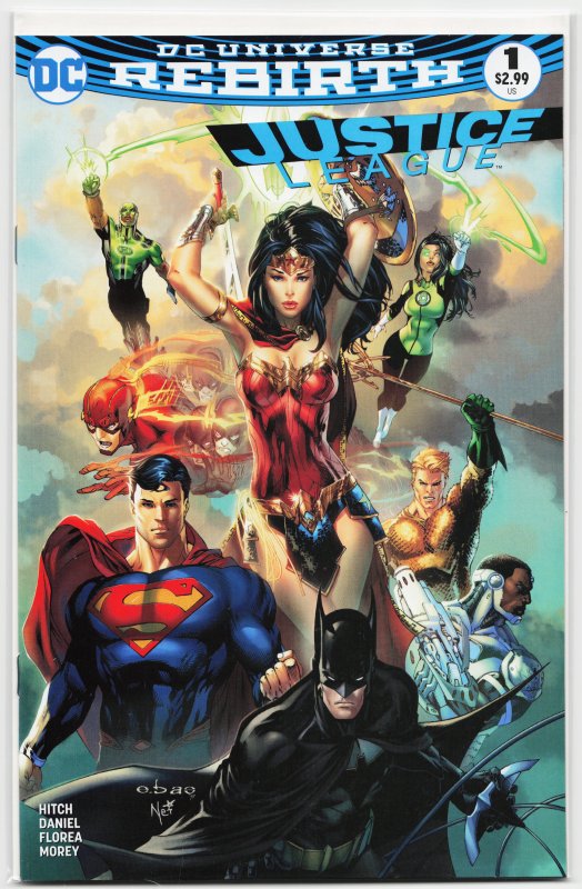 Justice League #1 (DC Comics, 2016), raw, ungraded comic book — front cover