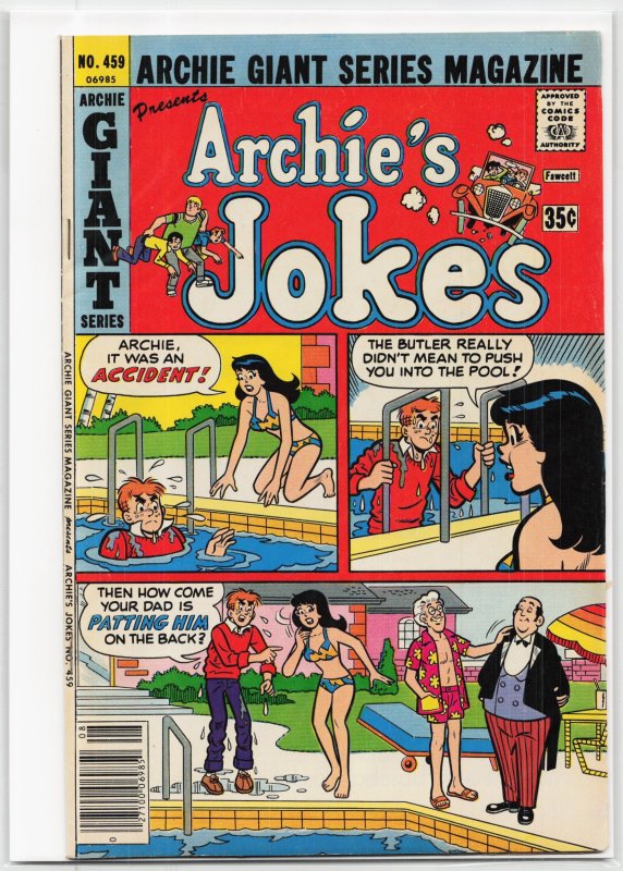 Archie Giant Series Magazine #459 (1977), raw, ungraded comic book — front cover