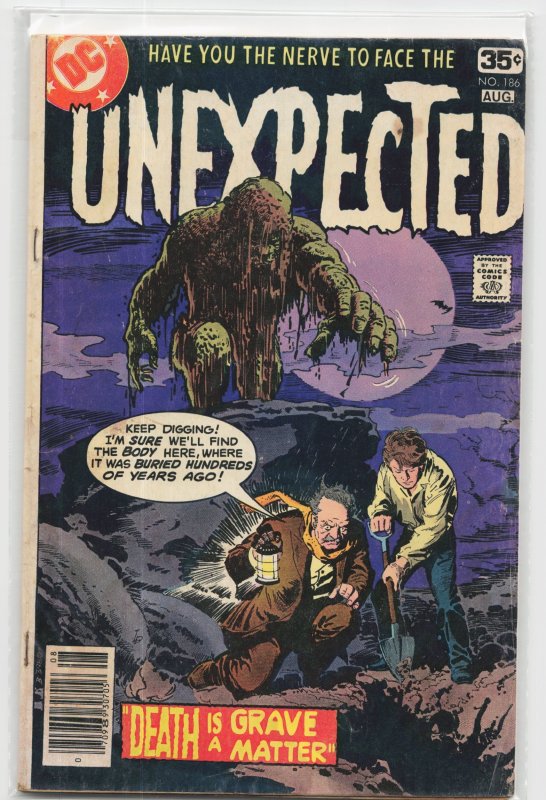 The Unexpected #186 (DC Comics, 1978), raw, ungraded comic book — front cover