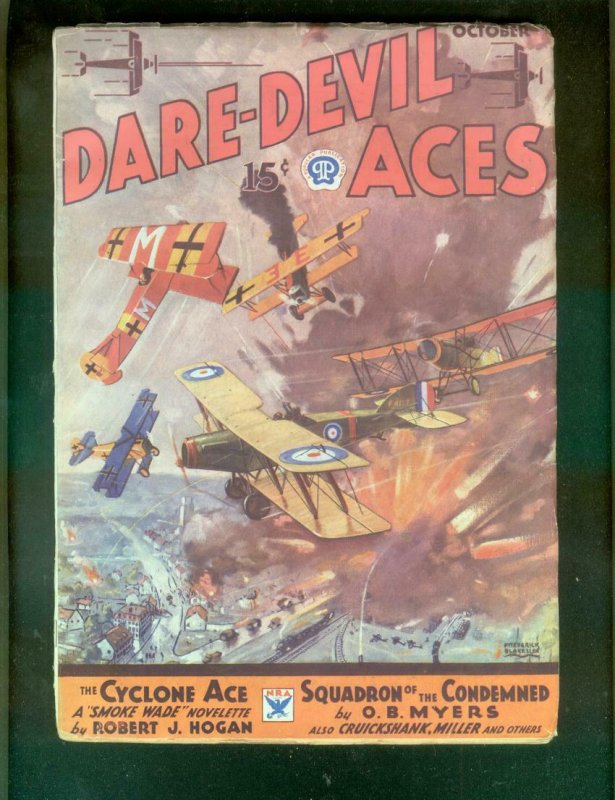 Dare-Devil Aces Pulp-Oct 1934-Smoke Wade-Ww I Air War VG (1934), raw comic book in VG condition — front cover