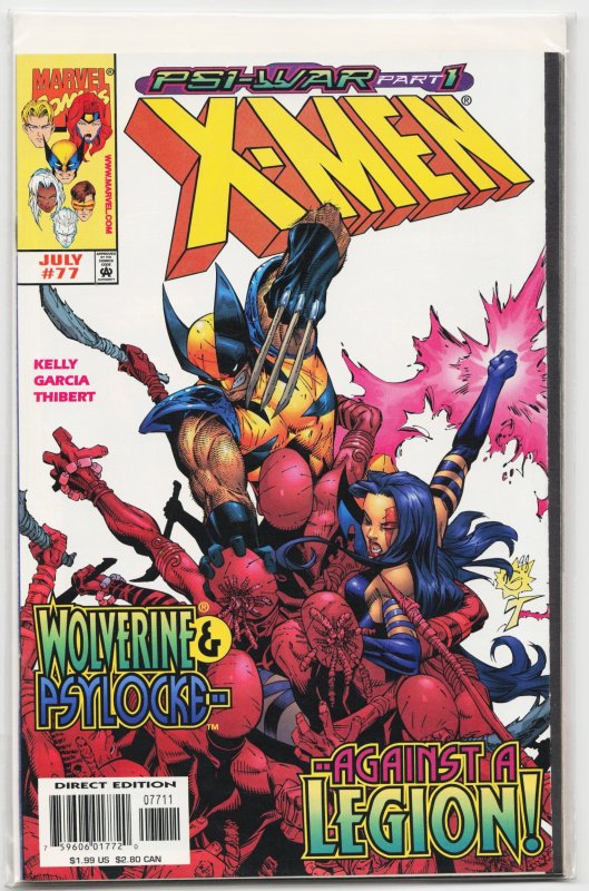 X-Men #77 (Marvel Comics, 1998), raw, ungraded comic book — front cover
