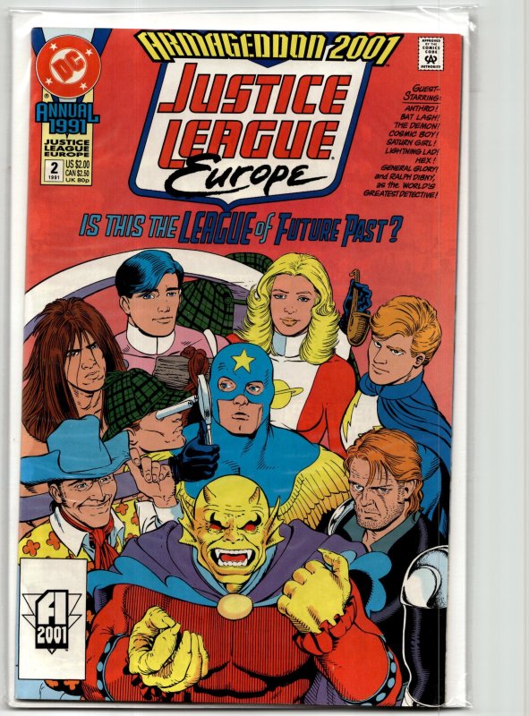 Justice League Europe Annual #2 (DC Comics, 1991), raw, ungraded comic book — front cover