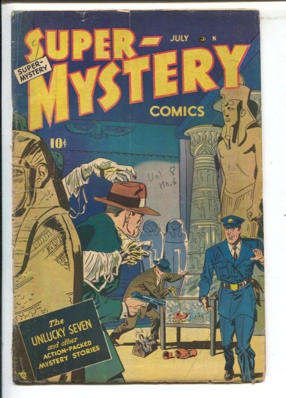 Super-Mystery Vol. 8 #8 (1949), raw, ungraded comic book — front cover