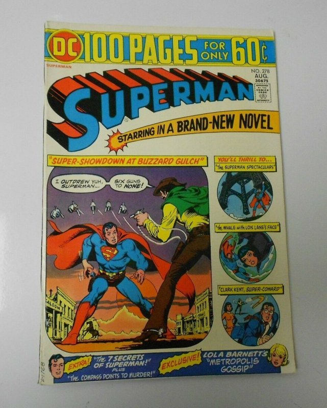 Superman #278 (DC Comics), raw, ungraded comic book — front cover