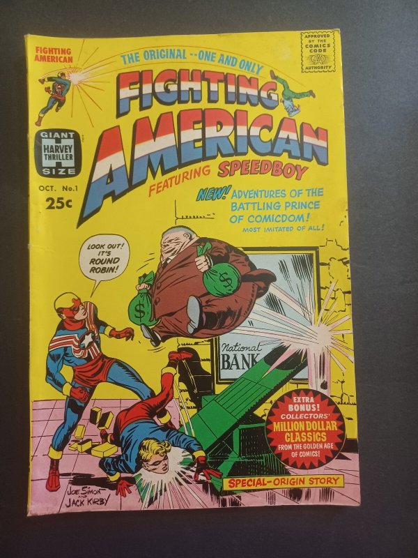 Fighting American #1 (Harvey Comics, 1966), raw comic book in FN condition — front cover