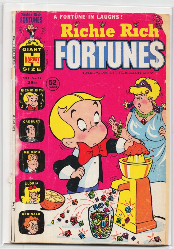 Richie Rich Fortunes #12 (1973), raw, ungraded comic book — front cover