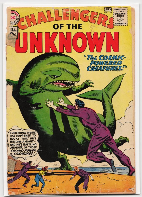 Challengers of the Unknown #20 (DC Comics, 1961), raw, ungraded comic book — front cover
