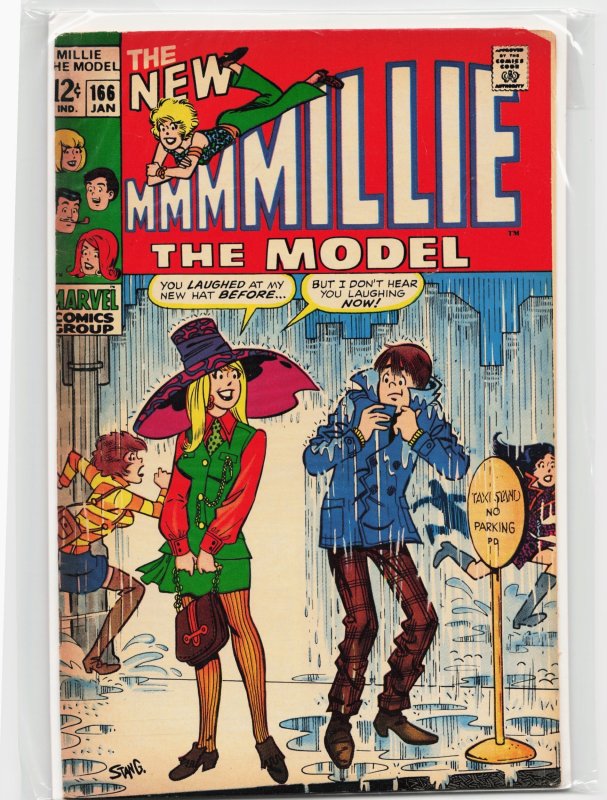 Millie the Model #166 (Marvel Comics, 1969), raw, ungraded comic book — front cover