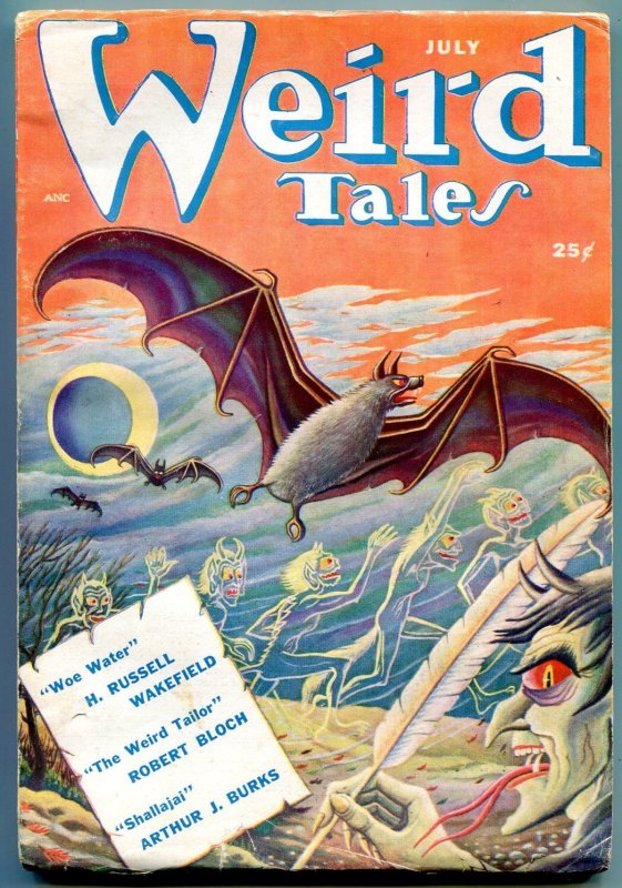 Pulp: Weird Tales Pulp July 1950- Wild Matt Fox Demon Cover- Robert Bloch FN (1950), raw comic book in FN condition — front cover
