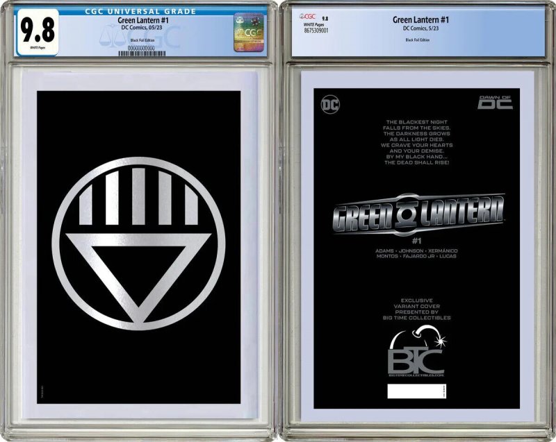 Green Lantern #1 Foil Edition CGC 9.8 Complete Set of Nine Covers . (DC Comics, 1941), CGC 9.8 graded comic book, Universal Blue label — front cover in its holder