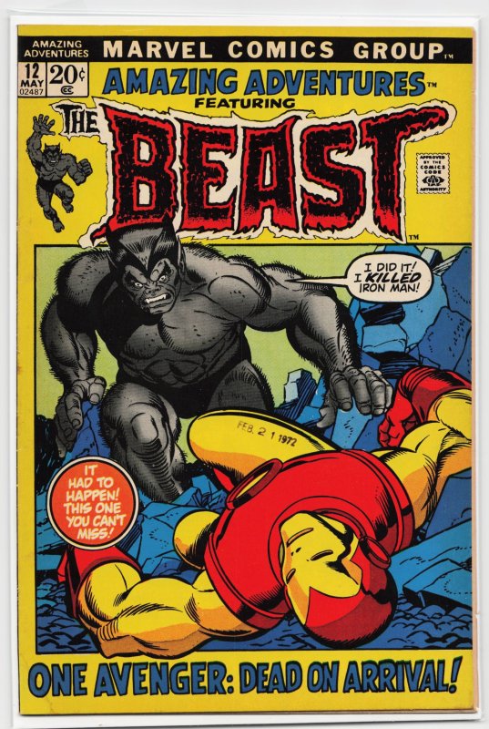 Amazing Adventures #12 (Marvel Comics, 1972), raw, ungraded comic book — front cover