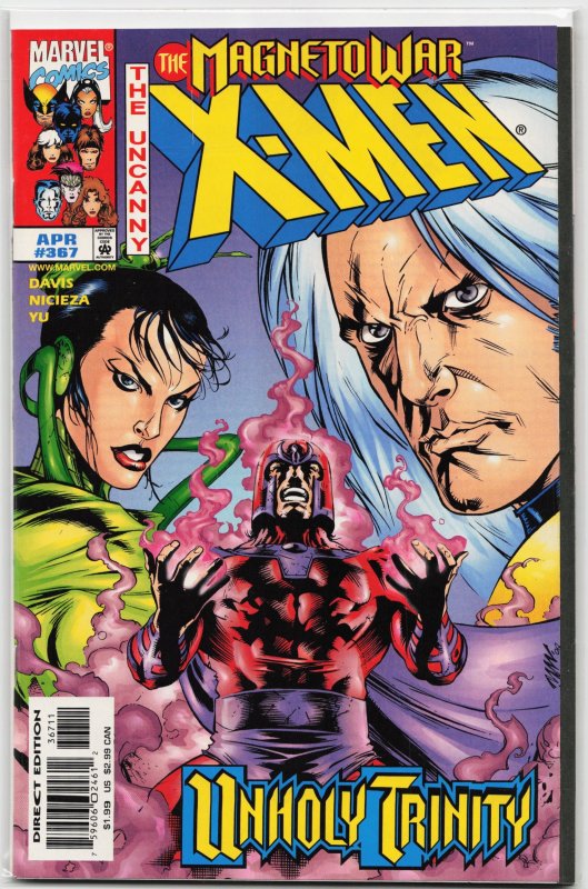 The Uncanny X-Men #367 (Marvel Comics, 1999), raw, ungraded comic book — front cover