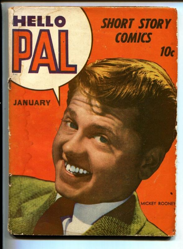 Hello Pal #1-1943-First Appearance of Rocketman and ROCKETGIRL-Mickey Rooney, raw, ungraded comic book — front cover