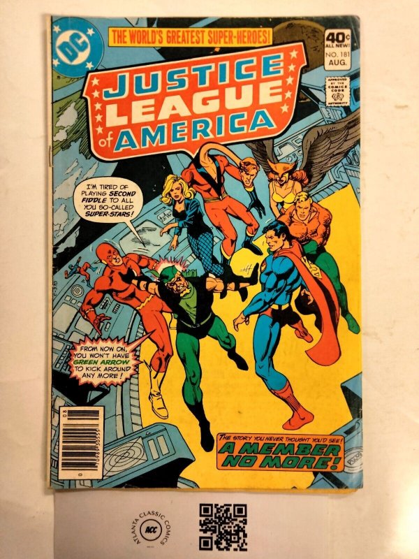 Justice League of America #181 (DC Comics, 1980), raw comic book in VG/FN condition — front cover