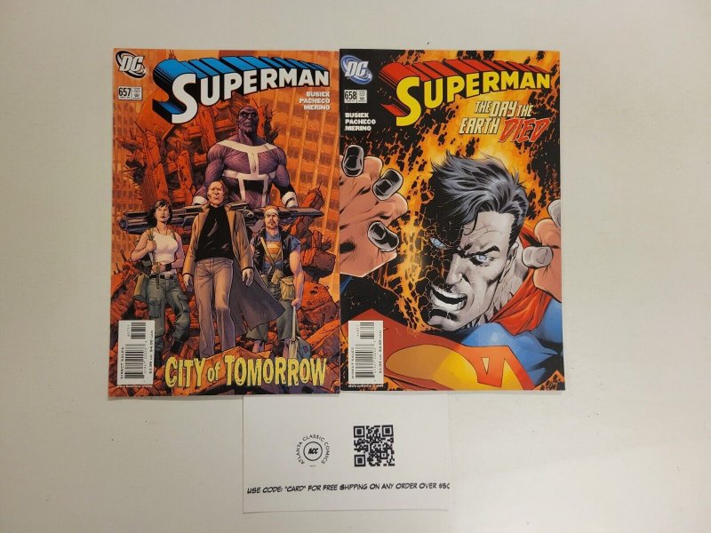 2 Superman DC Comic Books #657, raw, ungraded comic book — front cover