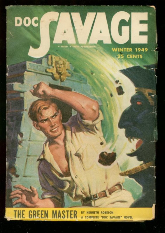 Doc Savage Winter 1949 Green Master Street Smith Rare VG (Street & Smith, 1949), raw comic book in VG condition — front cover