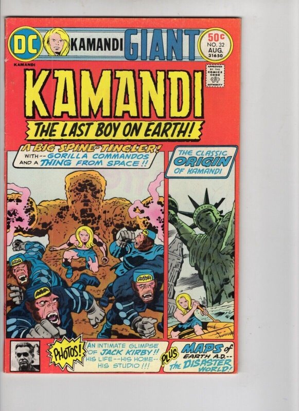 Kamandi: The Last Boy on Earth #32 (DC Comics, 1975), raw comic book in FN- 5.5 condition — front cover