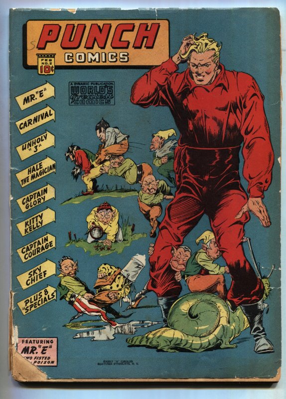 Punch Comics #2 (1942), raw, ungraded comic book — front cover