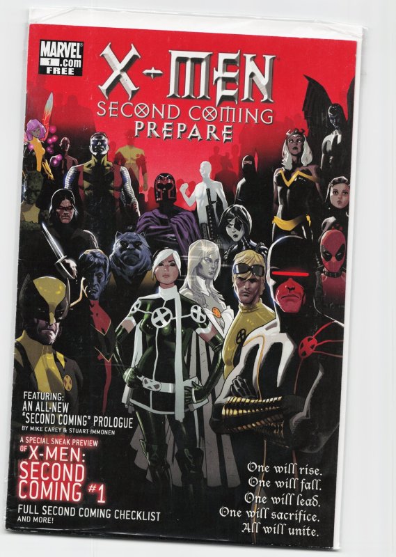 Second Coming: Prepare (2010) X-Men (Marvel Comics, 2010), raw, ungraded comic book — front cover