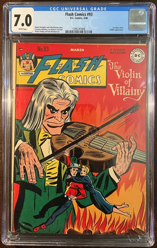 Flash Comics #93 (DC Comics), CGC 6.5 graded comic book, Universal Blue label — front cover in its holder