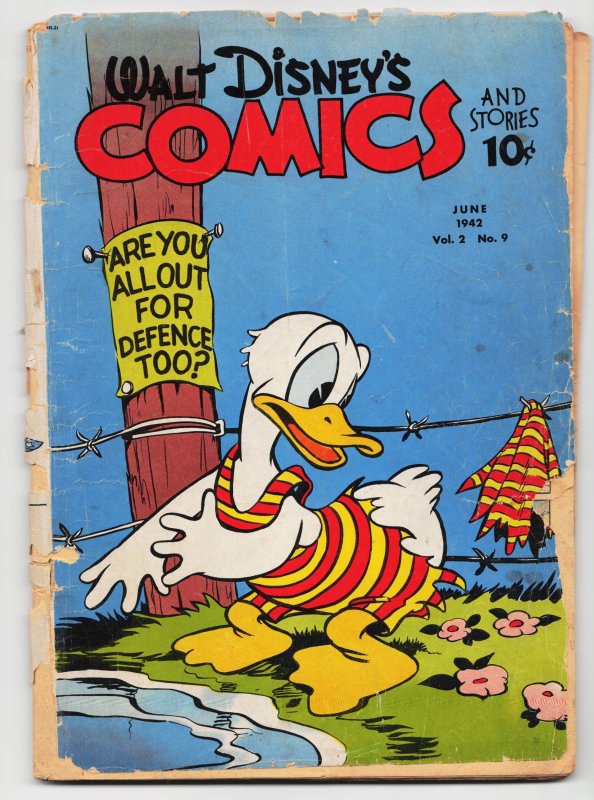 Walt Disney's Comics and Stories #21 (Dell, 1942), raw, ungraded comic book — front cover