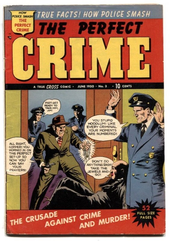 The Perfect Crime #3 (1950), raw comic book in FN- condition — front cover