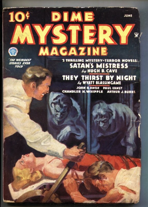 Dime Mystery 6/1935-Baumhofer Cover-Weird MENACE-SPICY-SAUCY-vg, raw, ungraded comic book — front cover