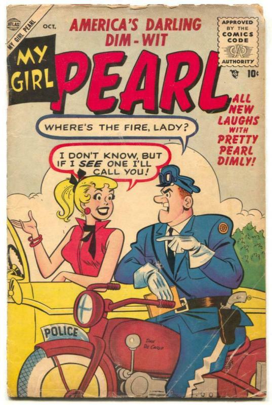 My Girl Pearl #4 (1955), raw comic book in VG- condition — front cover