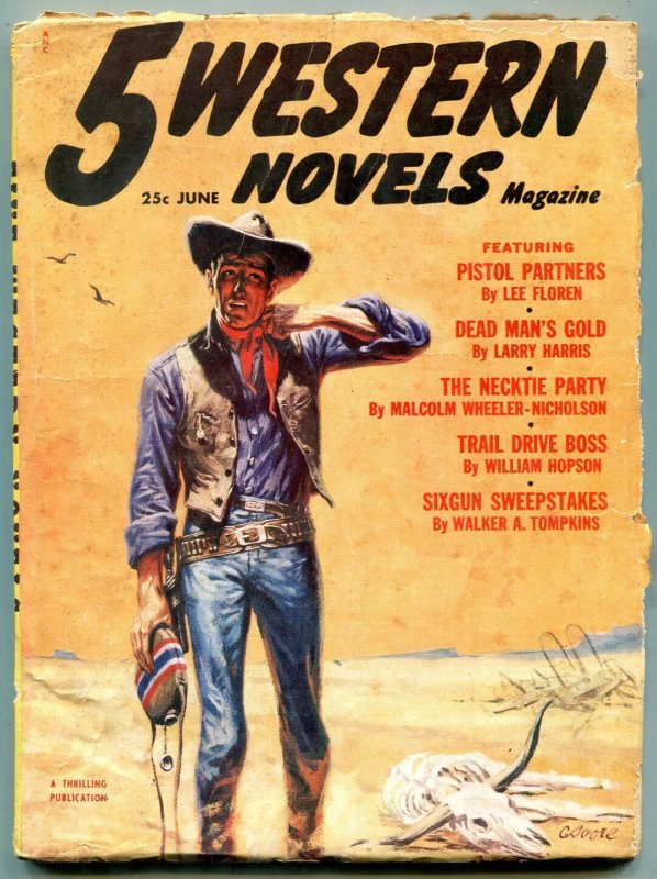 Pulp: Five Western Novels Pulp June 1953- Necktie Party- VG (1953), raw comic book in VG condition — front cover