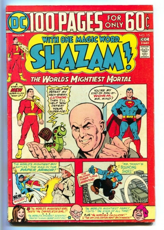 Shazam! #15 (DC Comics), raw comic book in VG/FN condition — front cover