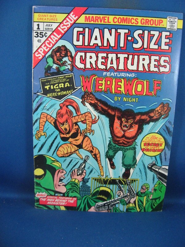 Giant Size Creatures #1 (Marvel Comics, 1974), raw comic book in VF condition — front cover