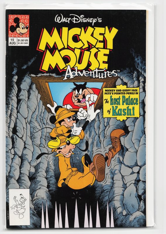 Mickey Mouse Adventures #15 (Disney Comics, 1991), raw, ungraded comic book — front cover
